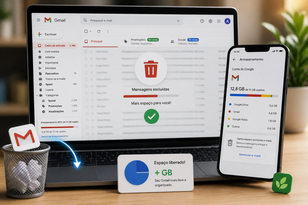 limpar mensagens gmail
