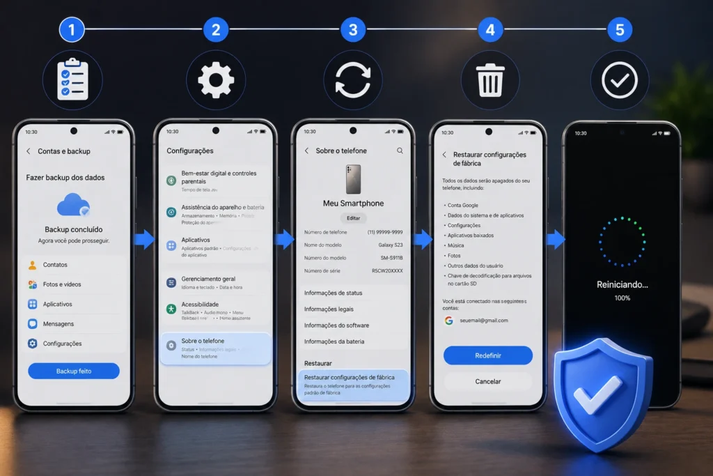 como resetar o celular